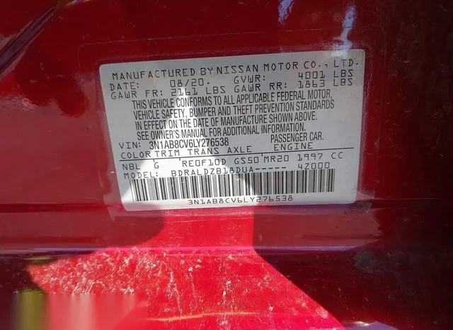 3N1AB8CV6LY276538 2020 2020 Nissan Sentra- Sv Xtronic Cvt 9