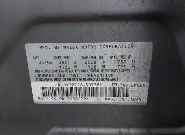 JM1BK32F261507782 2006 2006 Mazda 3- I 9