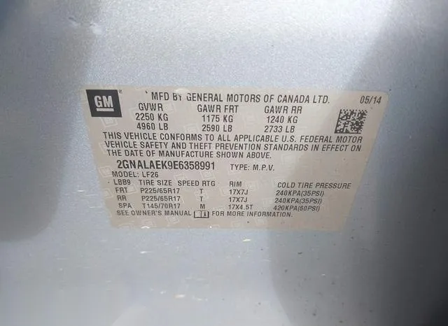 2GNALAEK9E6358991 2014 2014 Chevrolet Equinox- LS 9