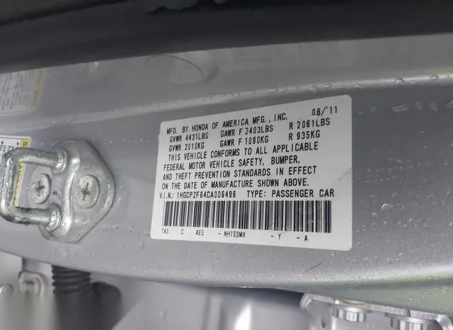 1HGCP2F84CA006496 2012 2012 Honda Accord- 2-4 Ex-L 9