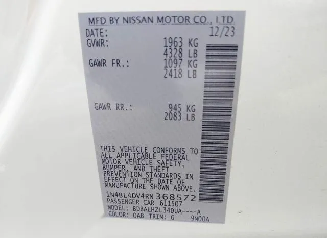 1N4BL4DV4RN368572 2024 2024 Nissan Altima- Sv Fwd 9