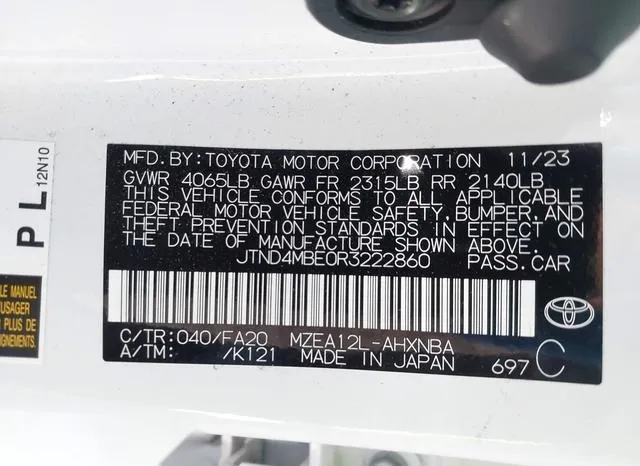 JTND4MBE0R3222860 2024 2024 Toyota Corolla- SE 9