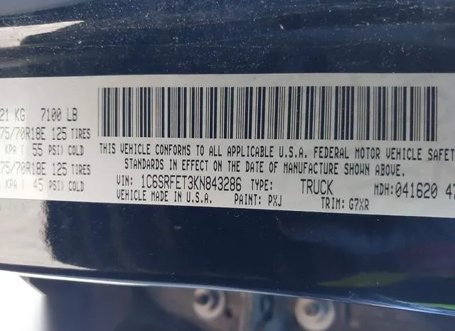 1C6SRFET3KN843286 2019 2019 RAM 1500- Rebel  4X4 6-4 Box 9