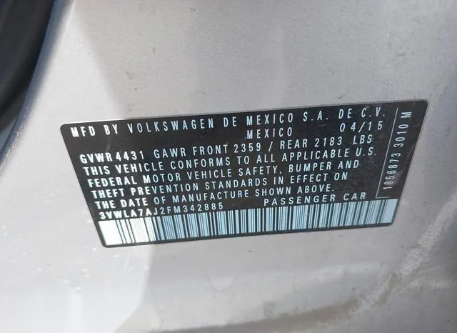 3VWLA7AJ2FM342885 2015 2015 Volkswagen Jetta- 2-0L Tdi Sel 9