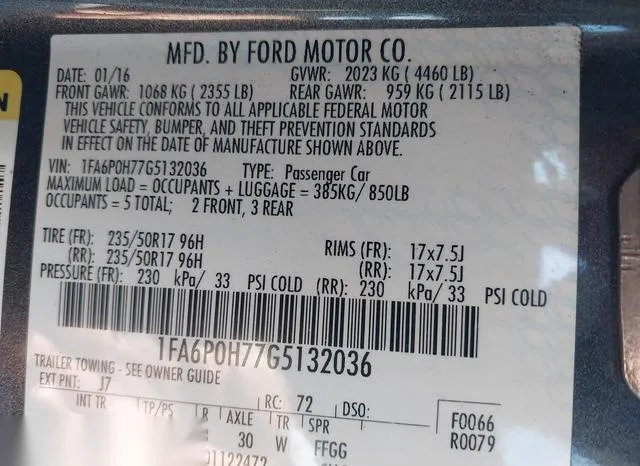 1FA6P0H77G5132036 2016 2016 Ford Fusion- SE 9