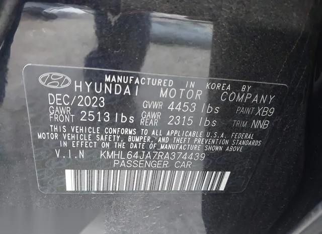 KMHL64JA7RA374439 2024 2024 Hyundai Sonata- Sel 9