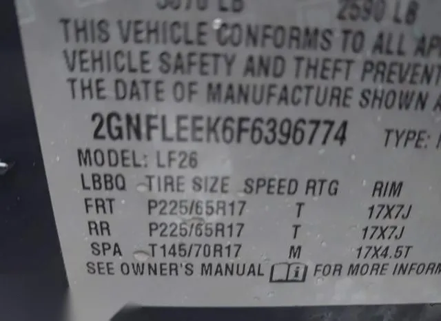 2GNFLEEK6F6396774 2015 2015 Chevrolet Equinox- LS 9