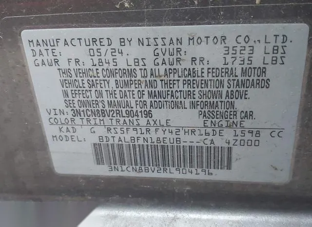 3N1CN8BV2RL904196 2024 2024 Nissan Versa- 1-6 S 9