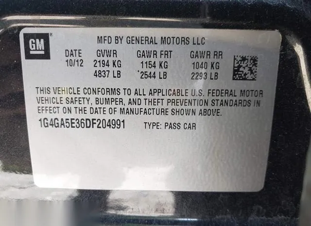 1G4GA5E36DF204991 2013 2013 Buick Lacrosse 9