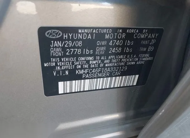 KMHFC46F18A332129 2008 2008 Hyundai Azera- Limited 9