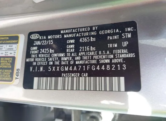 5XXGM4A71FG448213 2015 2015 KIA Optima- LX 9