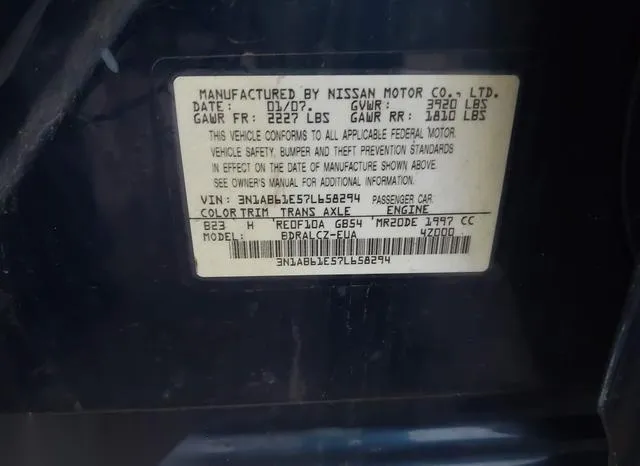 3N1AB61E57L658294 2007 2007 Nissan Sentra- 2-0 9