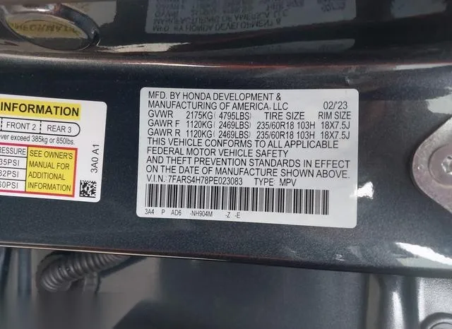 7FARS4H78PE023083 2023 2023 Honda CR-V- Ex-L Awd 9