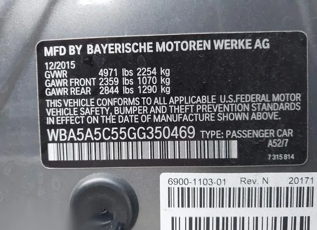 WBA5A5C55GG350469 2016 2016 BMW 5 Series- 528I 9