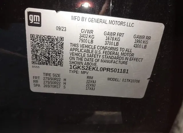 1GKS2EKL0PR501181 2023 2023 GMC Yukon- 4Wd Denali Ultimate 9