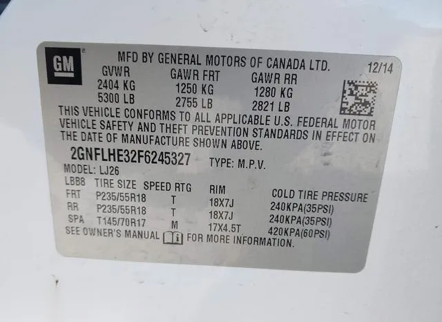 2GNFLHE32F6245327 2015 2015 Chevrolet Equinox- Ltz 9