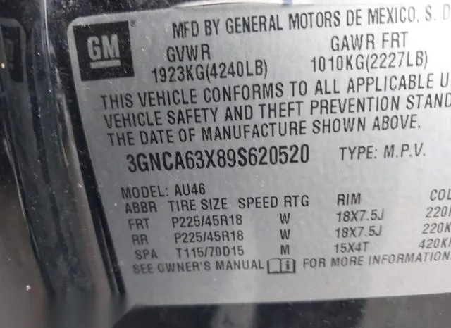 3GNCA63X89S620520 2009 2009 Chevrolet HHR- SS 9