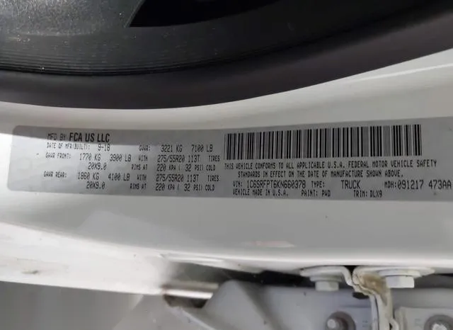 1C6SRFPT6KN660378 2019 2019 RAM 1500- Limited  4X4 6-4 Box 9