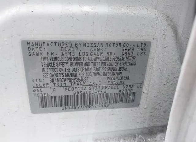 3N1AB7AP0HY254539 2017 2017 Nissan Sentra- SV 9