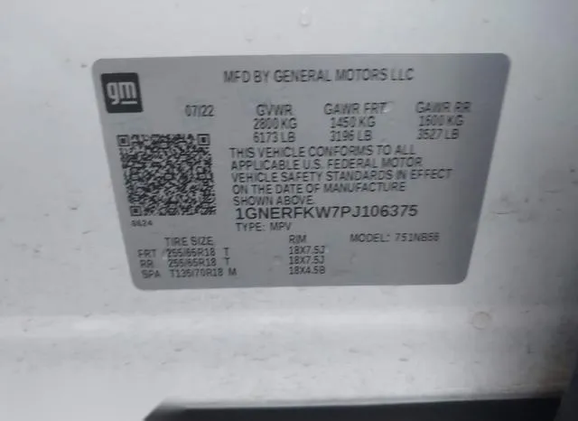 1GNERFKW7PJ106375 2023 2023 Chevrolet Traverse- Fwd Ls 9