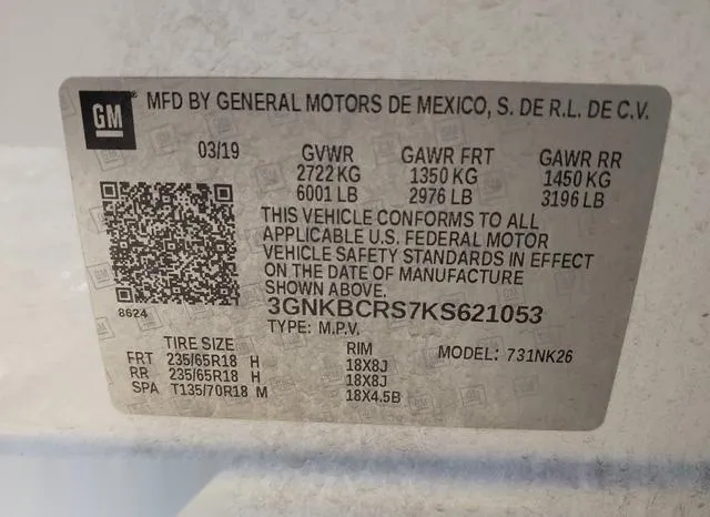 3GNKBCRS7KS621053 2019 2019 Chevrolet Blazer 9