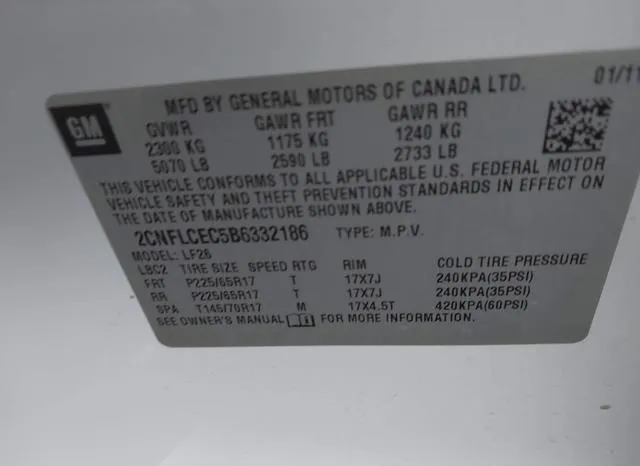 2CNFLCEC5B6332186 2011 2011 Chevrolet Equinox- LS 9