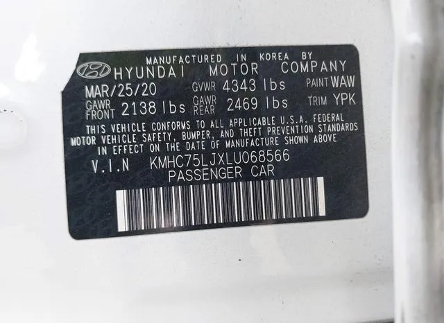 KMHC75LJXLU068566 2020 2020 Hyundai Ioniq- Electric SE 9