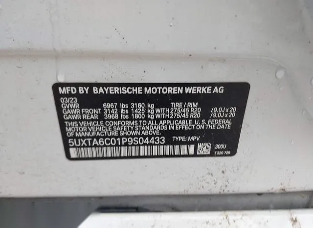 5UXTA6C01P9S04433 2023 2023 BMW X5 Phev- Xdrive45E 9