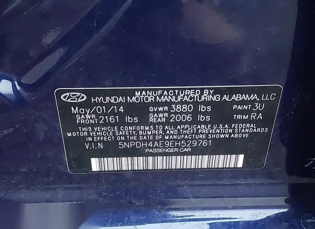 5NPDH4AE9EH529761 2014 2014 Hyundai Elantra- SE 9