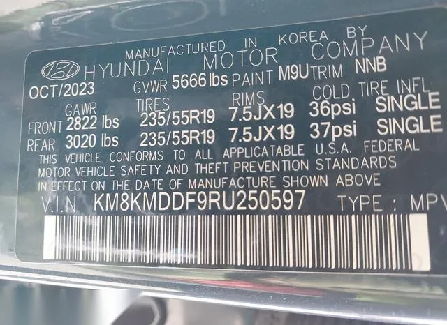 KM8KMDDF9RU250597 2024 2024 Hyundai Ioniq 5- SE 9