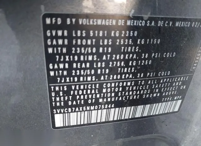 3VVCB7AX5NM075844 2022 2022 Volkswagen Tiguan- 2-0T Se R-Li 9