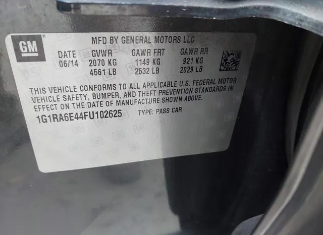 1G1RA6E44FU102625 2015 2015 Chevrolet Volt 9