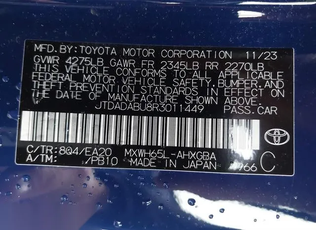 JTDADABU8R3011449 2024 2024 Toyota Prius- Xle Awd-E 9