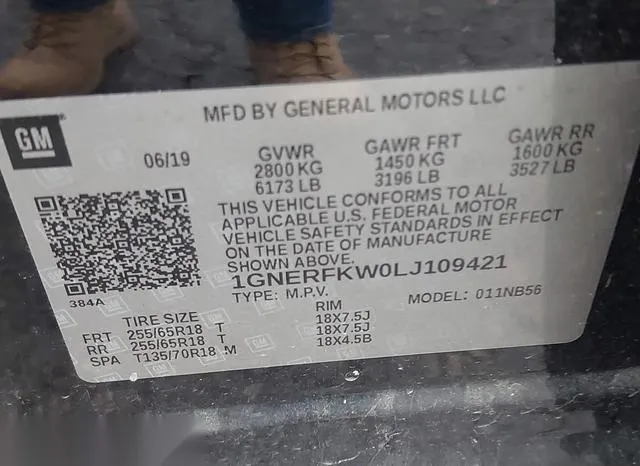 1GNERFKW0LJ109421 2020 2020 Chevrolet Traverse- Fwd Ls 9