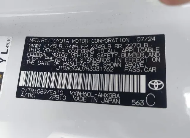 JTDACAAU7R3031762 2024 2024 Toyota Prius- Xle 9