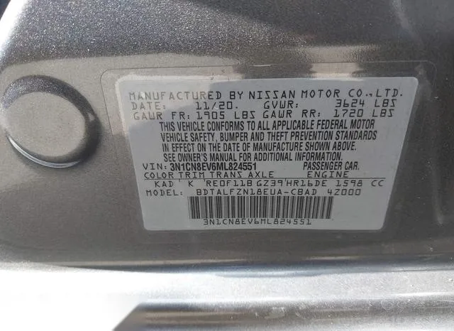 3N1CN8EV6ML824551 2021 2021 Nissan Versa- Sv Xtronic Cvt 9