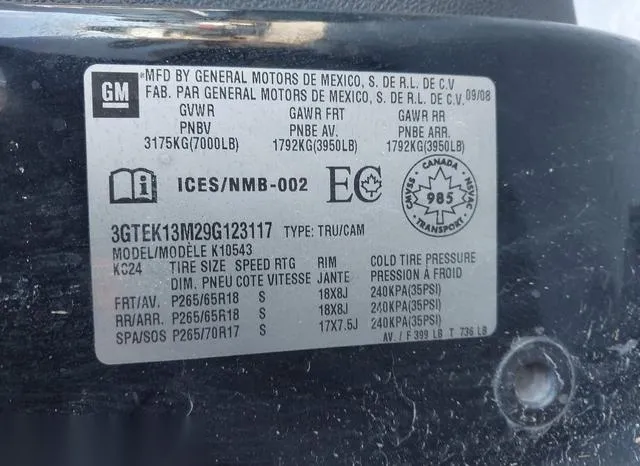 3GTEK13M29G123117 2009 2009 GMC Sierra- 1500 Work Truck 9