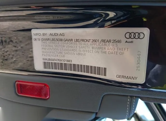 WAUB4AF47KA101883 2019 2019 Audi S4- 3-0T Premium 9