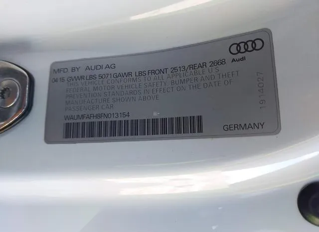 WAUMFAFH8FN013154 2015 2015 Audi A5- 2-0T Premium 9