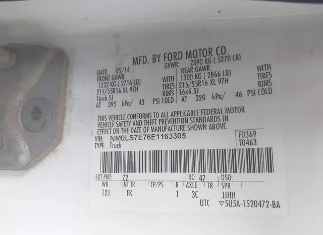 NM0LS7E76E1163305 2014 2014 Ford Transit- Connect XL 9