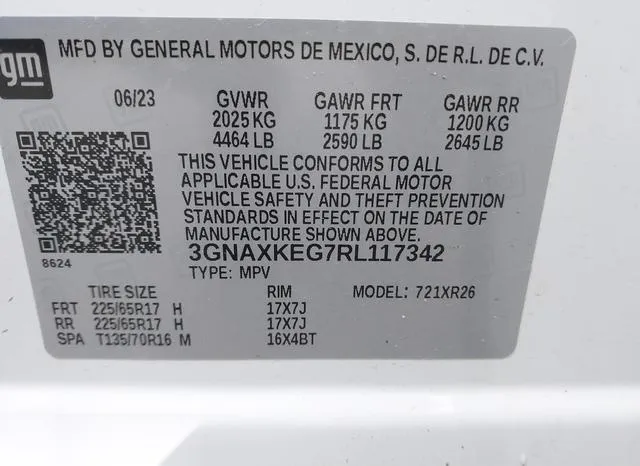 3GNAXKEG7RL117342 2024 2024 Chevrolet Equinox- Fwd Lt 9