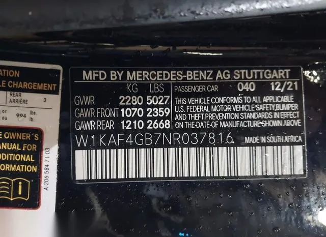 W1KAF4GB7NR037816 2022 2022 Mercedes-Benz C 300- Sedan 9