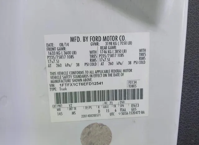 1FTFX1CT6EFD12541 2014 2014 Ford F-150- Xlt 9