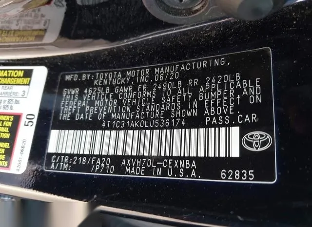 4T1C31AK0LU536174 2020 2020 Toyota Camry- Le Hybrid 9