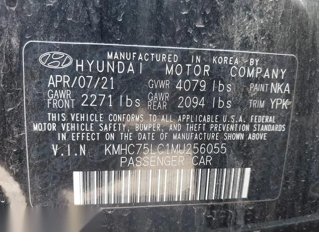 KMHC75LC1MU256055 2021 2021 Hyundai Ioniq- Hybrid SE 9