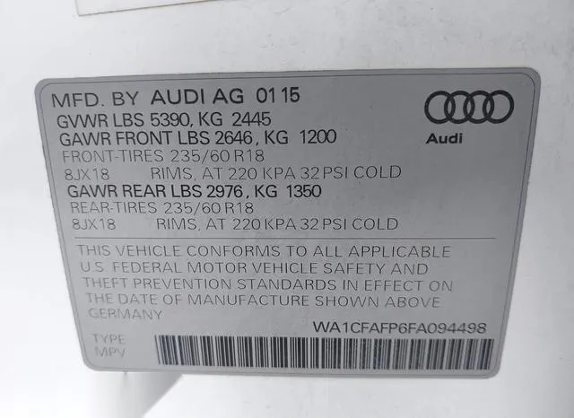 WA1CFAFP6FA094498 2015 2015 Audi Q5- 2-0T Premium 9