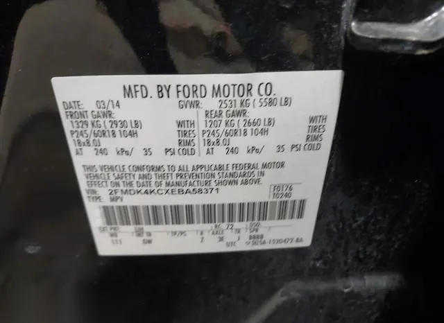 2FMDK4KCXEBA58371 2014 2014 Ford Edge- Limited 9