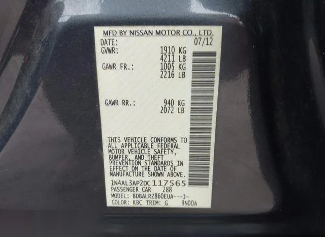 1N4AL3AP2DC117565 2013 2013 Nissan Altima- 2-5 S 9