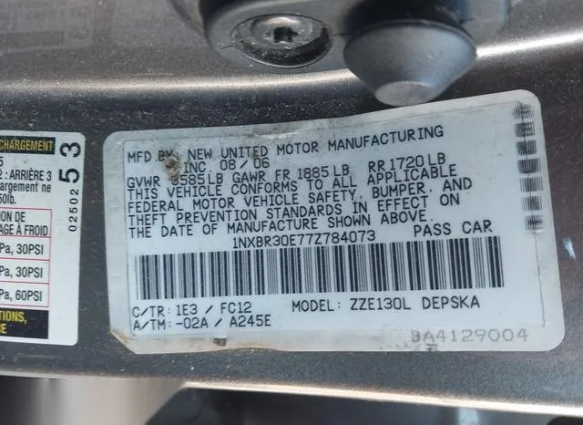 1NXBR30E77Z784073 2007 2007 Toyota Corolla- S 9