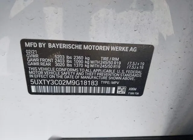 5UXTY3C02M9G18183 2021 2021 BMW X3- Sdrive30I 9